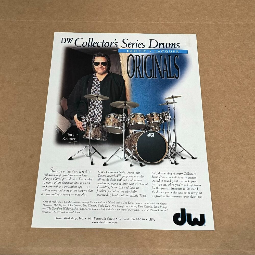 Jim Keltner - DW DRUMS - 1998 Print Advertisement
